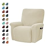 sessel bezugsstoffe 【Hochwertiger Stoff】Dieser dehnbare Ruhesessel Bezug fur Fernsehsessel besteht aus reinem Polyester-Jacquard-Stoff mit kleinen Karomustern. Die Oberfläche ist sehr weich, für flexible und langlebige Funktionalität und Komfort Flecken, sondern macht Ihr Sofa auch einen neuen Look, wenn Ihr Sofa ein bisschen kaputt oder nicht so neu aussieht. Mit dem Design der linken Tasche können Sie die Fernbedienung, Magazine und andere kleine Gegenstände zur einfachen Verwendung in die Seitentasche stecken.