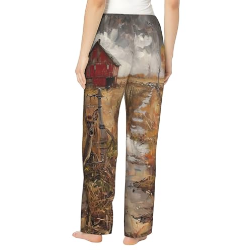 Pantalon de pyjama en polyester doux femme ample confortable imprimé - 3