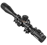 KT 12-60X60 RifleScope Long Range 35mm Tube Side Parallax Adjustment with Scope Rings (MIL Reticle)