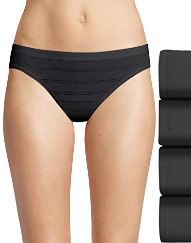 Hanes Ultimate Women's Comfort Flex Fit 4 Pack Bikini Panties, Black, 9 #TOP16
