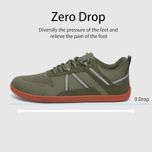 Image of Men's Barefoot Wide Toe Box Shoes Zero Drop Sole Walking Tennis Shoes Comfortable Non Slip Minimalist Shoes Gym Cross Trainer Workout Trail Running Sneakers