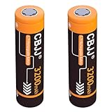 CBJJ 3.7V 3200mAh Rechargeable Battery Flat Top (no Button Top) Batteries Desigh for Flashlights, Headlamps, Doorbells, RC Cars Devices