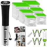 SOUSVIDE ART Sous Vide Immersion Cooker Kit - Machine with Digital Timer, Temp Control, 30 Bags, Vacuum Pump, Suvee Cooker Gift for Chefs