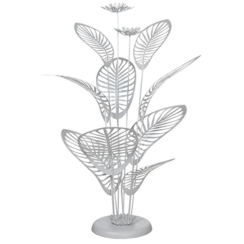 Arti & Mestieri Croton - Planta decorativa de diseño 100% fabricada en Italia - de hierro, 60 x 100 cm (blanco mármol) Cover