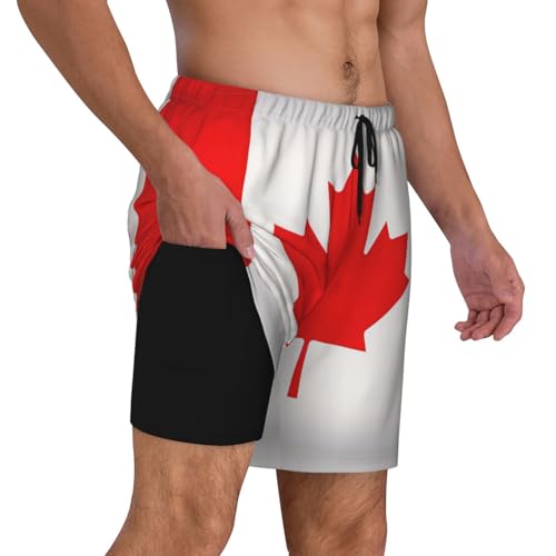 Canadian Flagshort Swim Trunks with Waist Rope and Two Side Pockets Beach Shorts Bathing Suits for Men3