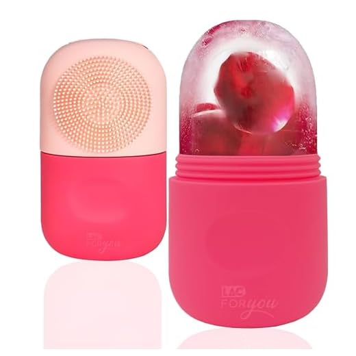 LAC FOR YOU Ice Roller Viso - Rullo Ghiaccio + Spazzola Pulizia Viso - Skincare Accessori per Ridurre il Gonfiore e Restringere i Pori