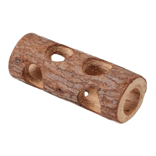 VICASKY Natural Wooden Hamster Tunnel Hideout Small Animal Toy for Guinea Pigs and Rats Wood Suitable for Indoor Play and Exploration