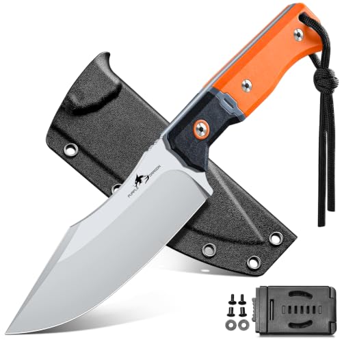 Purple Dragon Hunting Knife for Skinning - Drop Point Skinning Knife Orange