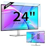 IPROKKO 2 Pack 24 inch Anti-Blue Light Monitor Screen Protector for 16:9 Widescreen, Removable Anti Glare Blue Light Blocking Screen Filter, Anti-UV Eye Protection PC Computer Film [Washable Wipes Clean]