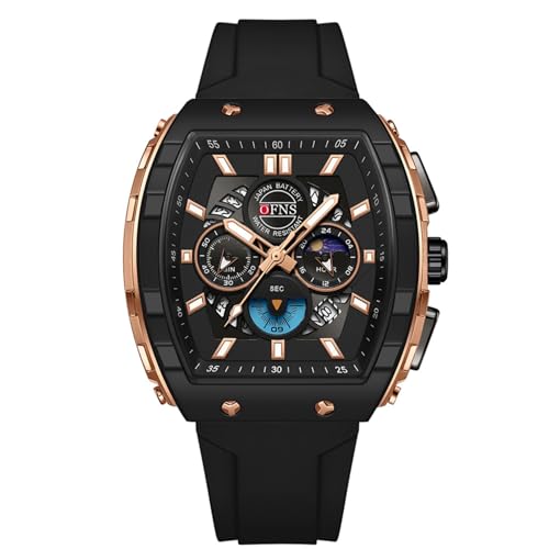 Image of Mens Watches Analog Quartz Watch for Men Men’s Sports Waterproof Wrist Watch Business Work Casual Watch with Rubber Strap (Rose Gold Black)