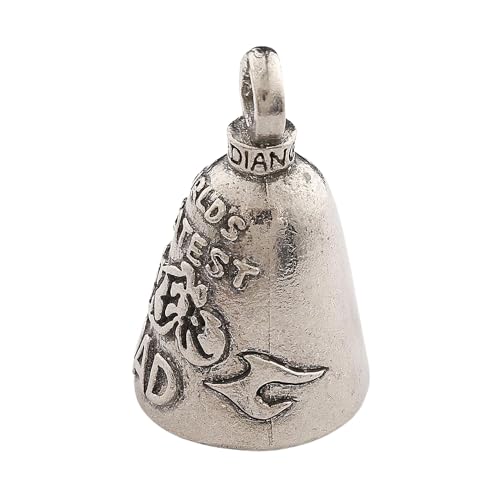 Image of Guardian Bell World's Greatest Biker Dad Keychain - Lead-Free Pewter Motorcycle Bell for Protection & Good Luck - Made in USA