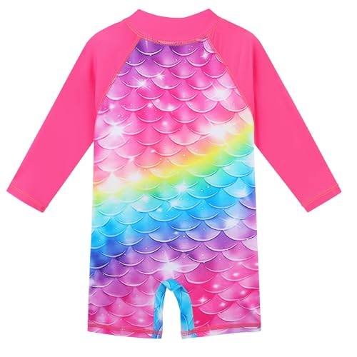Image of XFGIRLS Baby /Toddler Girls Swimsuit Long Sleeve One-Piece Bathing Suit Rash Guard