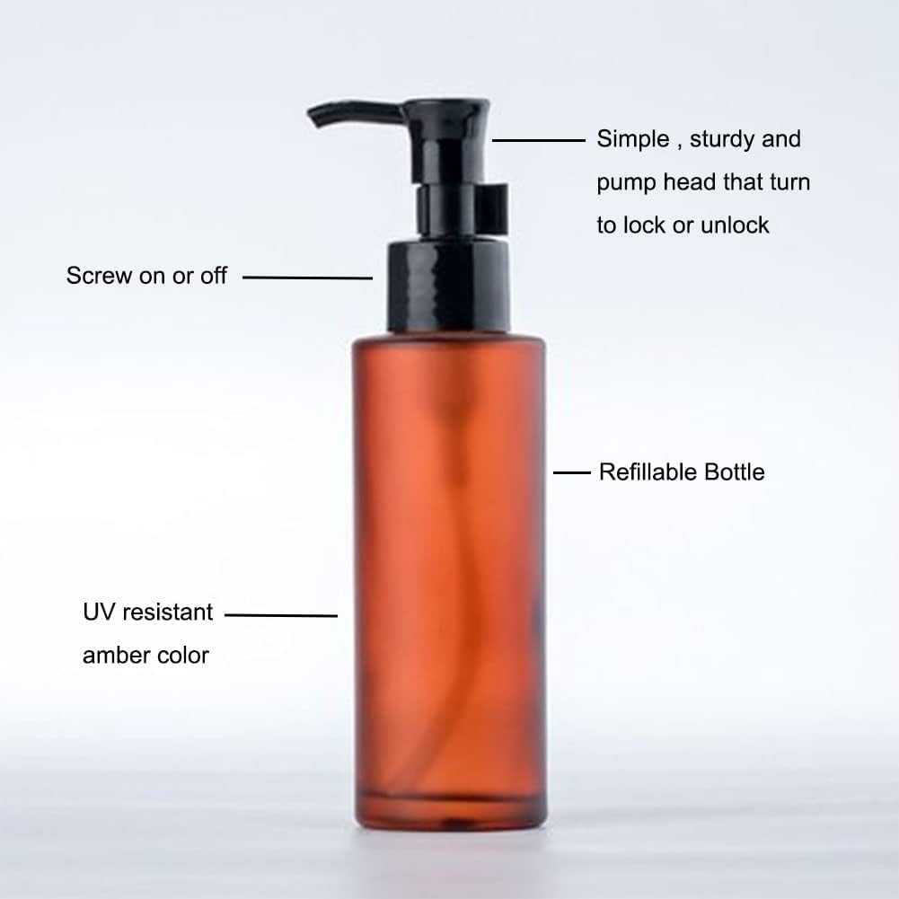 2 Flaconi Vuoti In Vetro Ambrato Da 100 Ml Con Erogatore A Pompa | Per Crema, Olio E Shampoo - Foto 10