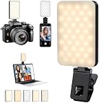 PIDINUK Selfie Light for iPhone, 80 LED Clip on Phone Light with 5 Color Modes and 5 Brightness Levels, Rechargeable Ring Light for Video Recording, TikTok, Vlog, Makeup, Laptop, Tablet, Camera