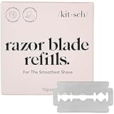 Kitsch Double Edge Razor Blades Refills – Safety Razor Blades for Smooth, Comfortable Shave – Stainless Steel Razor Refills for Safety Razors, Plastic-Free & Sustainable Shaving Blades - 10 Count