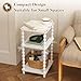 Fultyle End Table, Small Side Table with 3 Tier Open Shelf, Modern NightStand Bedside Table for Living Room, Bedroom, Office and Small Spaces (White)