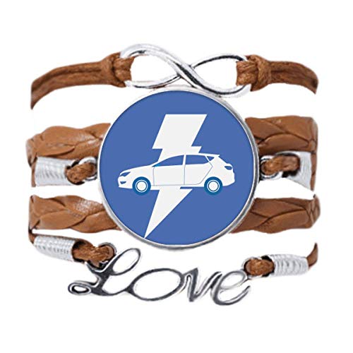 Bracelet véhicule éclair en cuir noir le cadeau love idéal