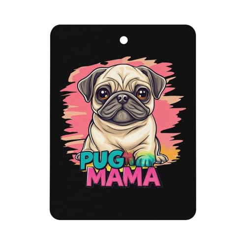 Pug Mama Car Air Freshener Hanging Aromatherapy Tablets for Car Accessories Square