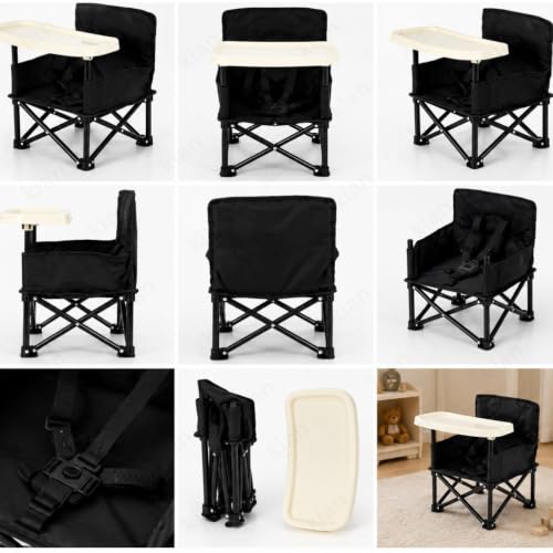 Image of Kian Baby foldable chair | Space Saver Baby Seat Booster High Chair Camping Chair for Kids | Toddler Beach Chair for Travel, Outdoor | Folding Chair with Tray with Compact Design(multi color)(pack of 1)