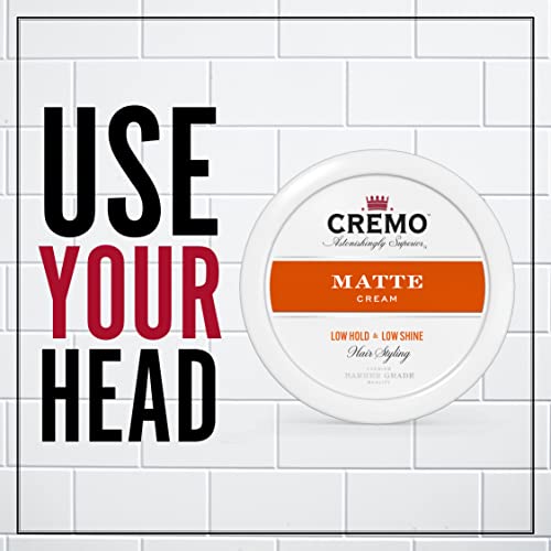 Cremo Premium Barber Grade Hair Styling Matte Cream, Light Hold, Low Shine, 4 Oz #TOP1