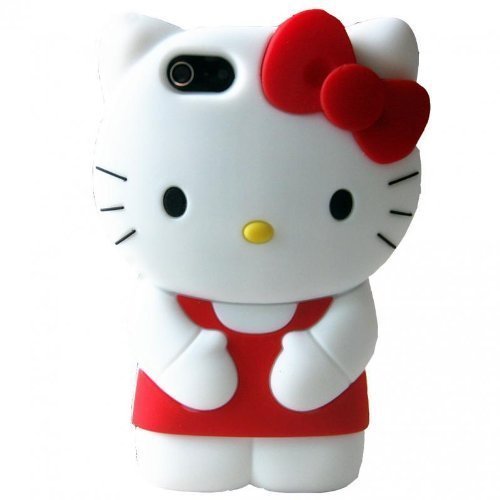 for iPhone 6S 6 Case, Phenix-Color 3D Cute Cartoon Monster Blue Giant Horn University Style Silicone Rubber Case for iPhone 6/6S 4.7 Inch (Hello Kitty red)