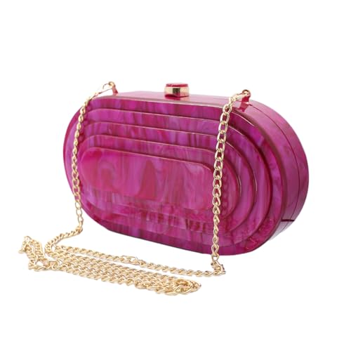 Image of Acrylic Evening Clutch Bag for Women Shell Shape Shoulder Crossbody Bag Glitter Marble Purse Handbag