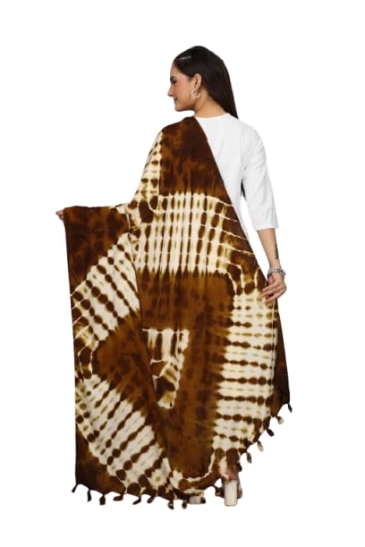 Buy Traditional Tie-Dye Dupatta Shawl, Red and White Pattern