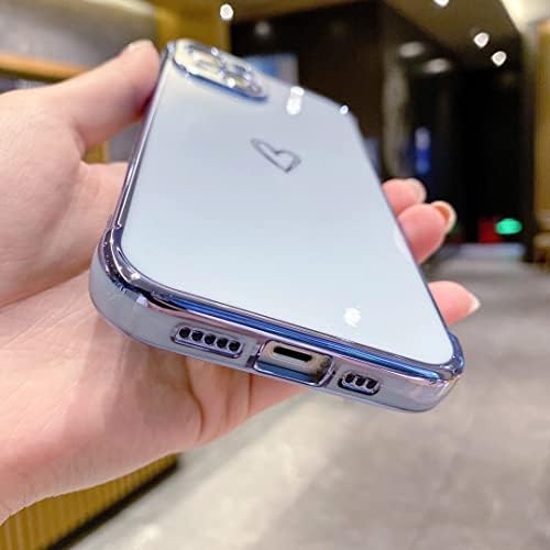 Tzomsze Cute Case Designed for iPhone 14 6.1'', Soft TPU Luxury Electroplate Edge Bumper Phone Case, Camera Lens Protection & Shockproof Reinforced Corner Case Cover for iPhone 14 6.1-Inch, Light-Blue
