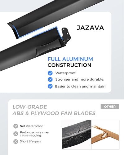 Image of 72 Inch Industrial Ceiling Fan Without Light, Matte Black Outdoor Model for Covered Areas, 8 Aluminum Blades, Powerful Airflow, Modern No-Light Design, CF04NBK-72