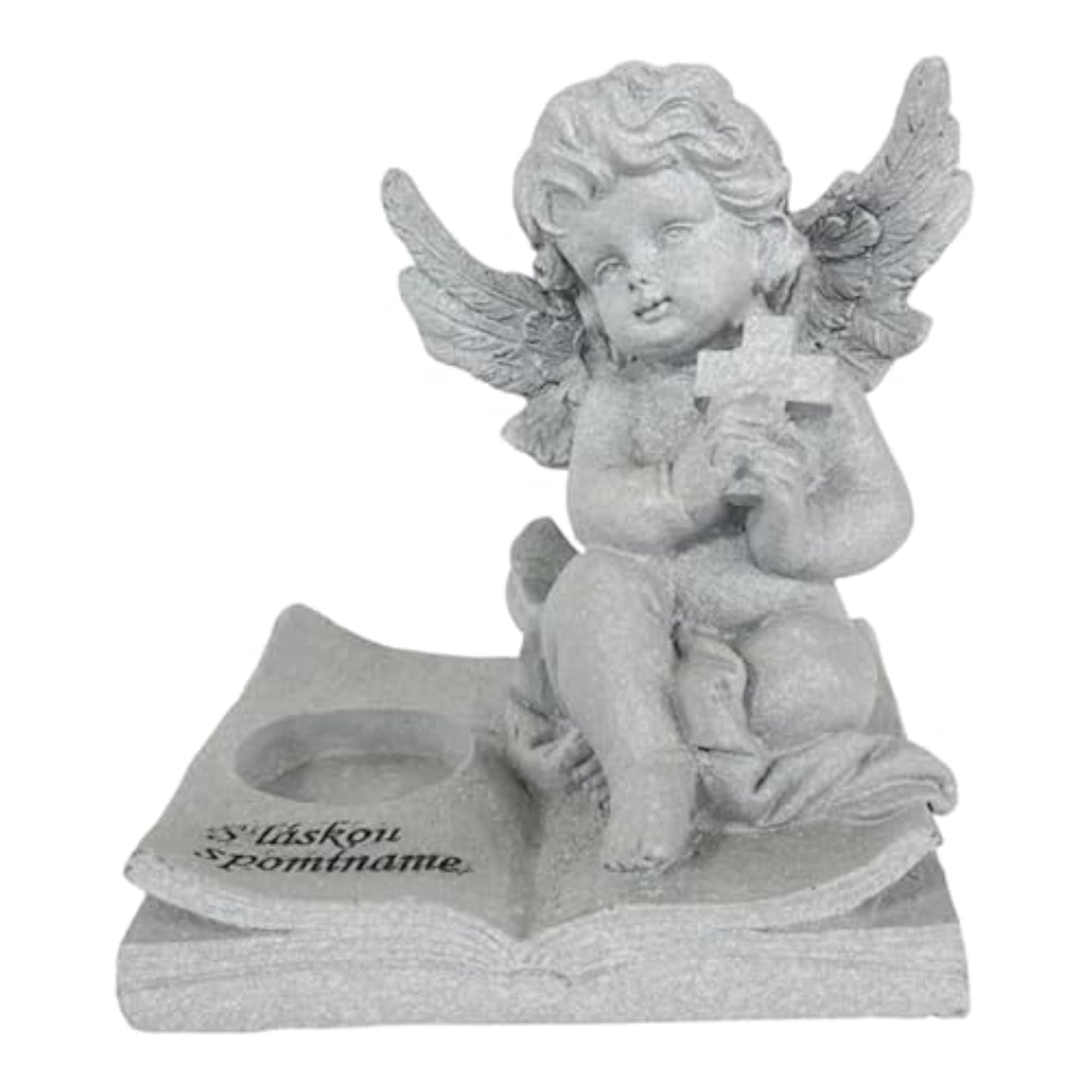 Cherub Tea Light Holder Memorial Statue for Candlelight