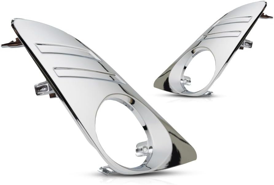 KarParts360 For Toyota Camry 2012 2013 2014 Fog Light Cover Driver And Passenger Side | Pair | Front | Chrome | With Fog Light Holes | XLE Model | For TO1038148, TO1039148 | 5212806310, 5212706310