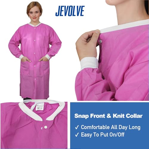 Image of Dental Disposable Lab Coats | Durable SMS 45g Soft Knit Cuffs & Collar With 3 Pockets