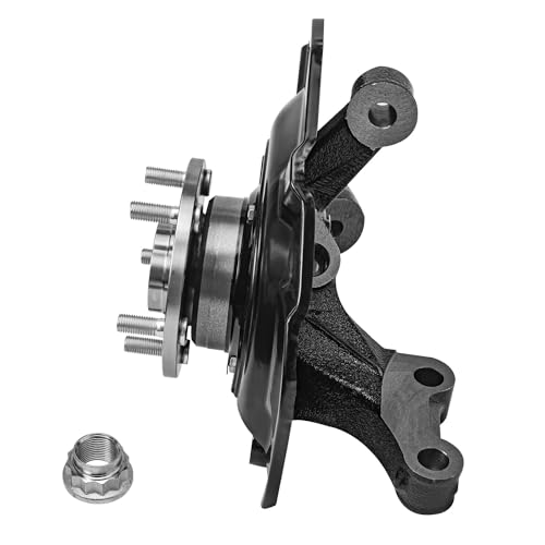 Image of Detroit Axle - AWD Front Right Steering Knuckle for 04-10 Toyota Sienna, Passenger Side Steering Knuckle & Wheel Bearing Hub Assembly 2004 2005 2006 2007 2008 2009 2010 Replacement