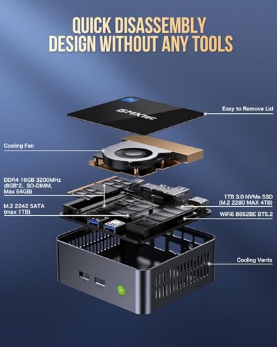 undefined GMKtec Mini PC Intel Core i7-1195G7 (up to 5.0 GHz) 16GB DDR4 1TB SSD Desktop Mini Computers WiFi 6, BT 5.2/ DP, HDMI/RJ45 2.5G/USB4.0 の商品画像 3