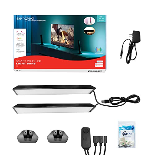 Image of Sengled WiFi Smart LED Light Bars, TV Ambient Backlights Works with Google Assistant, Music Sync Kit Gaming Lights with APP Control, RGB Dimmable 12W Multi-Mode LED Play Light bar for Bedroom