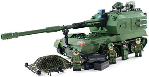 Wee Li Army Artillery Self-Propelled Howitzer Tank - Military Building Block Toy