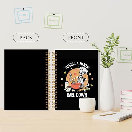Carnet à spirale squelette boulanger format A5 pour recettes et notes gothiques - 4