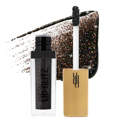 Black Radiance Eye Appeal Lid Glitz Liquid Shimmer Eyeshadow, Black Tie