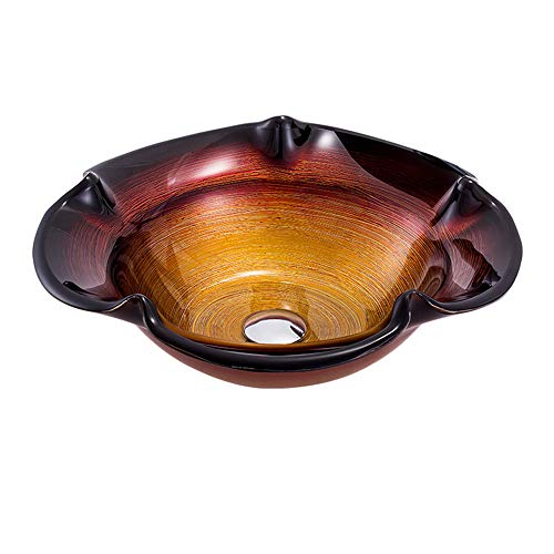 NLSOFO Lavabo De Salle De Bain Artistique En Verre Trempé