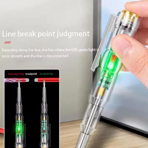 Image of Multifunction AC 12-250V DC Voltage Tester - Non-Contact Electrical Pen, Circuit Detector, Voltage Sensitivity Indicator for Home, Industrial, and Automotive Use (Pack of 1)