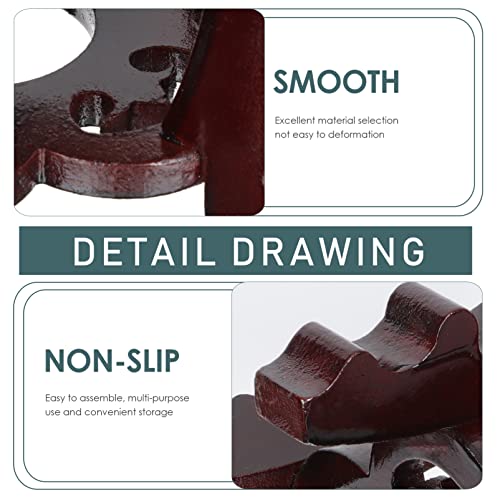 Yarnow Wooden Carved Vase Stands: Wood Planter Stand Stool New Oriental Style Plant Stand Holder Indoor Fishbowl Stand For Vase Display Brown #TOP2