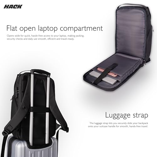 Image of Hack Athletics Premium Mono Backpack | 30L Large Capacity | 15.6 inch Laptop Backpack | YKK Zipper | Built-in Zipper Lock | Water-Resistant Bag | Office, College,Travel, Gym Backpack for Men & Women