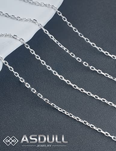 Asdull 925 Sterling Silver Chain Necklace For Women Girls 1.3Mm Cable Chain Necklace Thin & Dainty Adjustable Lobster Clasp 16+2 Inches #TOP6