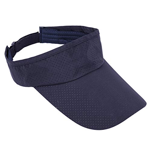Sportmusies Sun Sport Visors Hat Fits Men Women, Running Golf Beach Cap Extra Long Brim Quick Dry Summer Navy Blue #TOP23