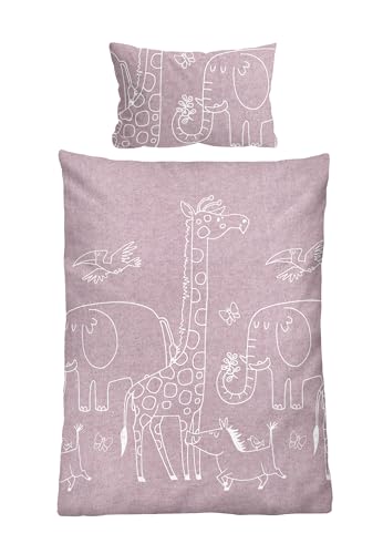 biberna Melange-Flanell Bettwäsche 0840520 Tiere