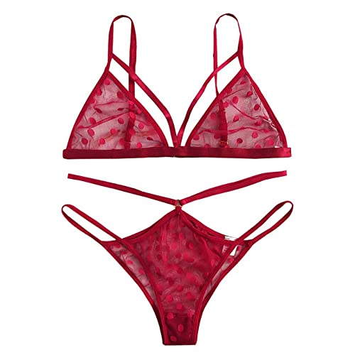 CHISHAYA Lingerie Sexy Wave PointLe PolyesterPour S'habillerOutside Lady Ensemble Bureau Et Chaise Gamer (Red-g, XL)