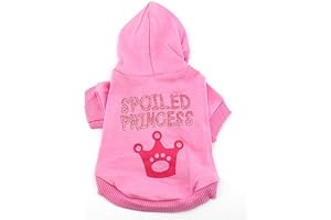 SMALLLEE_LUCKY_STORE Christmas Shirts for Cats - Pink Hoodie Hooded Christmas T Tee Shirt