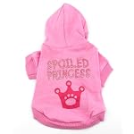 SMALLLEE_LUCKY_STORE Pink Hoodie Hooded Christmas T Tee Shirt Small Dog Christmas Clothes Costume – Spoiled Princess XS