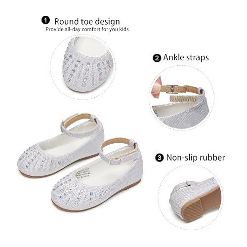 Image of GINFIVE Toddler Girls Dress Shoes Little Girls Mary Janes Ballerina Flats Shoes Toddler