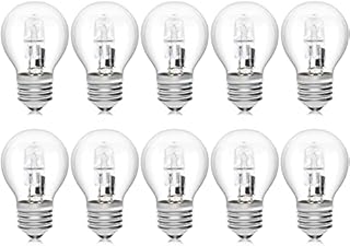 Klarlight 10 Pack G45 28W Dimmable Halogen Light Bulbs, 40W Equivalent E27 Halogen Bulb, Warm White 2800K, Screw in Light Bulbs, Dimmable G45 Standard Light Bulbs